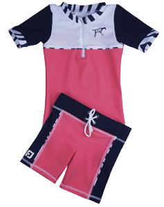 Girl UV Sun Protection Surf Combo Swim Set UPF 50+, FEDJOA Top T shirt Shorts ZEBRA