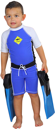 Boy UV Sun Protection Surf Combo Swim Set UPF 50+, FEDJOA Top T shirt Short SHARKS