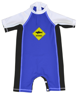 Boy All-in-one UV Protection sunsuit UPF50+ Sand resistant SHARKS 